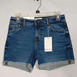 NWT Kensie Women's Paxton 5" Midrise The Short W Single Roll Jean Shorts Sz 0/25
